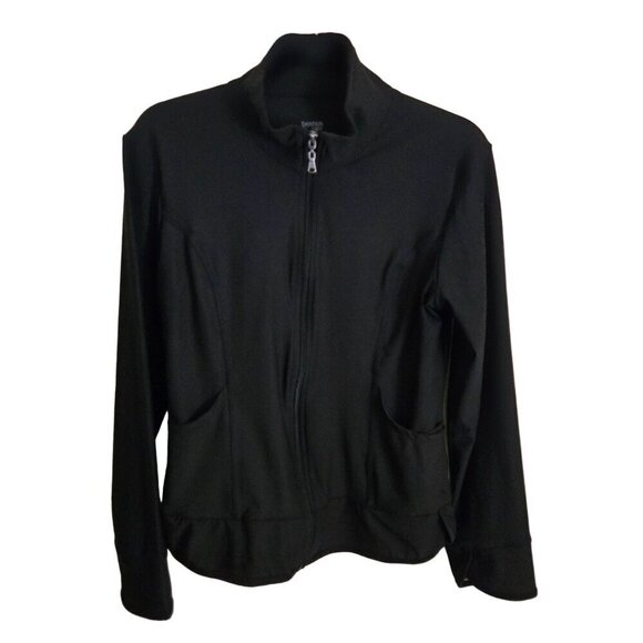 Danskin Now Lot Of 2 Black White Full Zip Mock Neck Track Jacket Size L - Picture 2 of 15